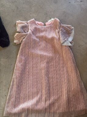 H&M Pink Shimmer Ruffle Sleeve Formal Dress for Girls